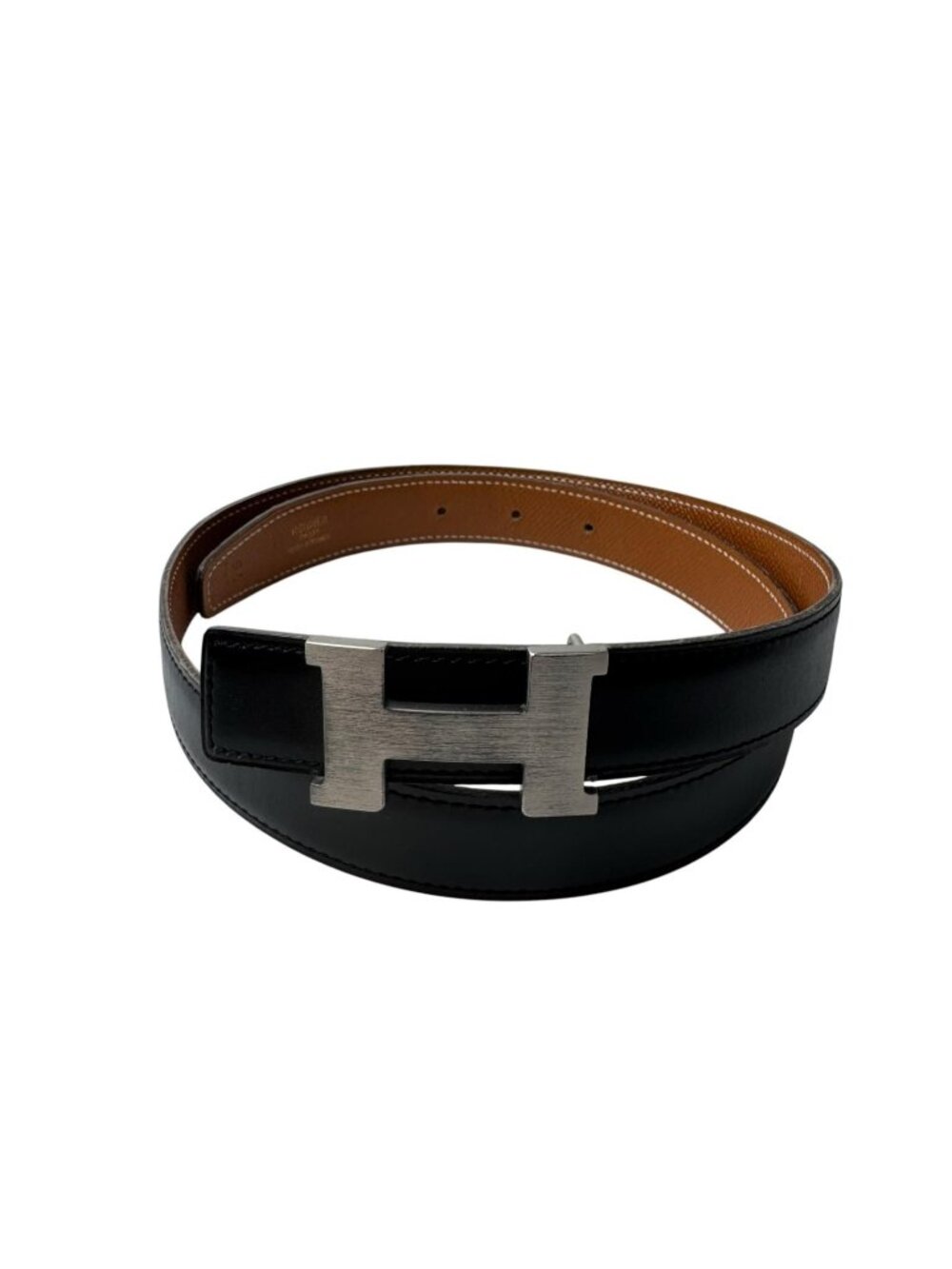 Hermes Constance H Belt 75 Black Brown Buckle
